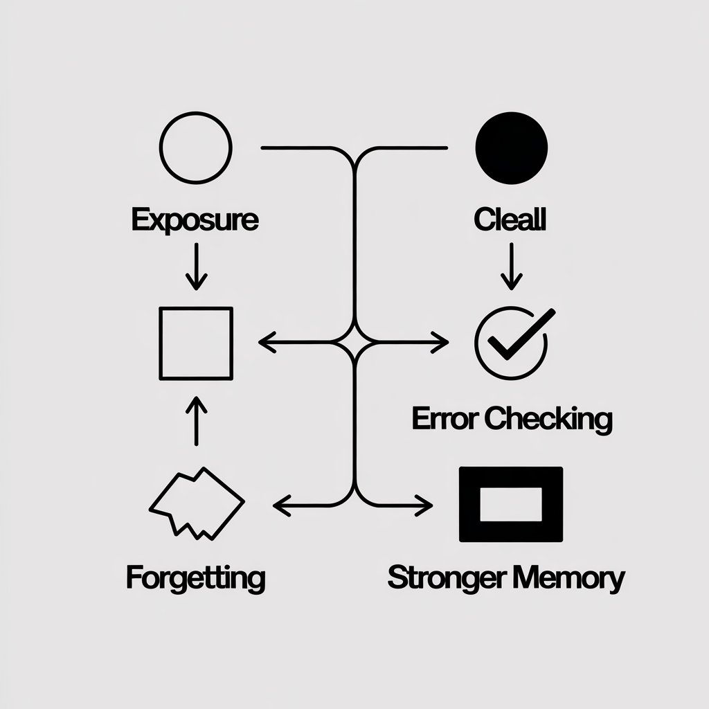 Flowchart comparing passive studying with active recall methods