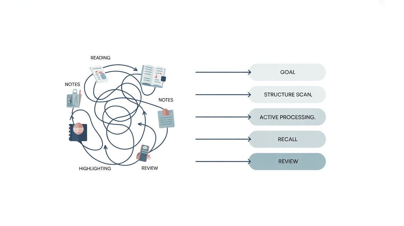Comparison between random studying and a structured study workflow