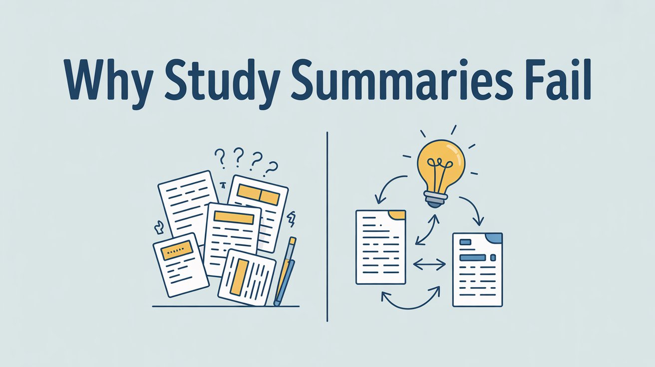 Why study summaries fail and how better study methods improve understanding