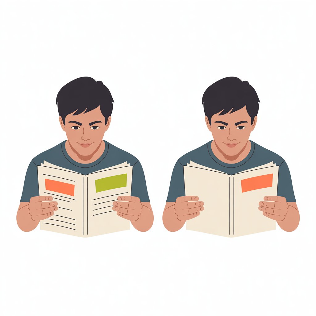Diagram showing the difference between recognizing information (passive) and recalling information (active).