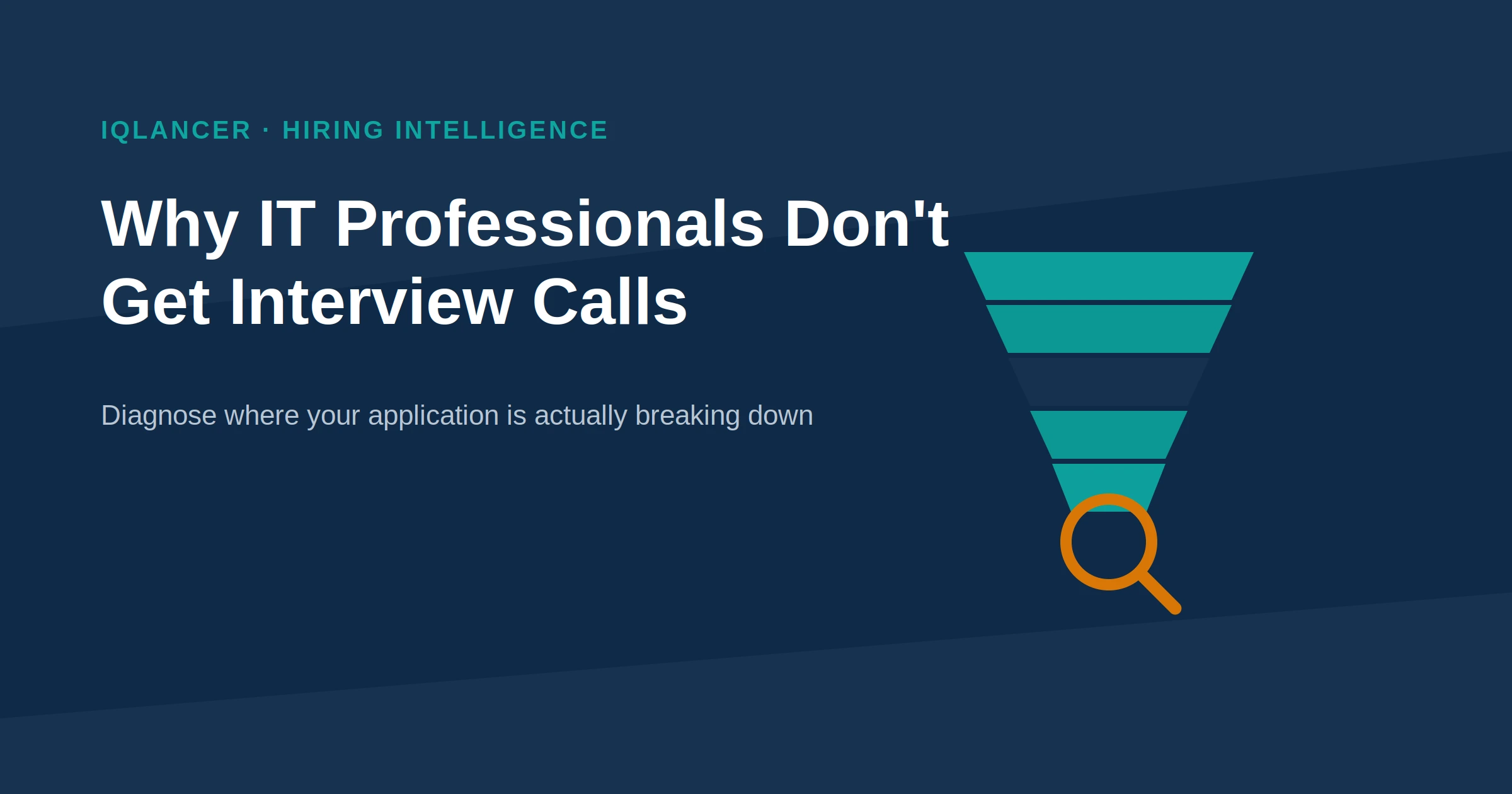 Diagnostic funnel graphic for the IQLancer article on why IT professionals don't get interview calls